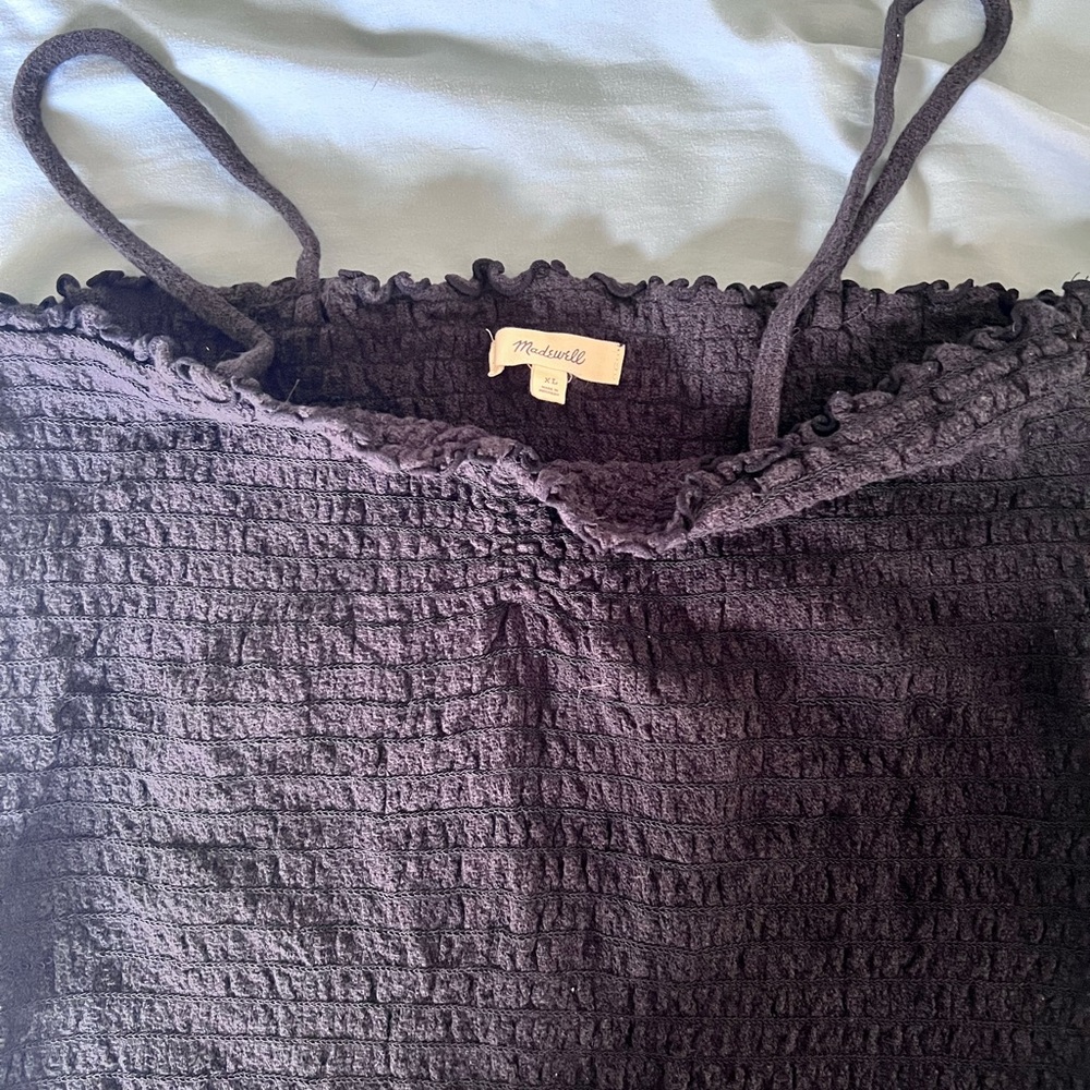Madewell Dark Charcoal Smocked Cami
